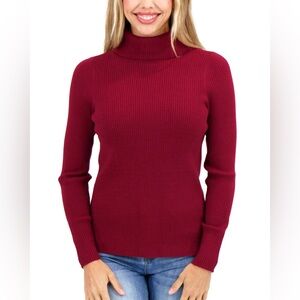 NWT~EXPRESS Burgundy Ribbed Turtleneck Sweater SIZE M
